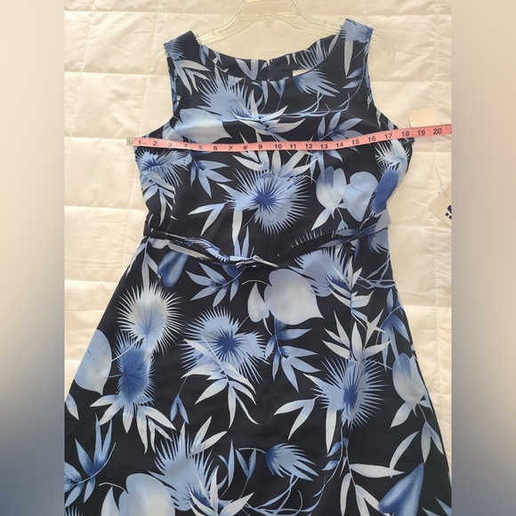 Navy and Light Blue Sleeveless Dress - Picture 8 of 9